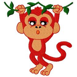 Sleepy Monkey - 5x7 leaf detailed machine embroidery design for reusable tote bags