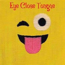 Playful smiley face with black features and pink tongue on a bright yellow background, great for kids.