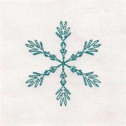Snowflakes Bluework - 4x4 snowflake redwork embroidery design for Table Linens