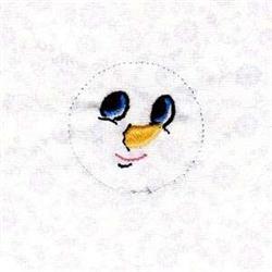 Snowman Button - 4x4 snowman quick stitch embroidery design for Winter Jackets