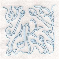 beginner-friendly block redwork machine embroidery pattern - Spoons Block for Gardening Aprons