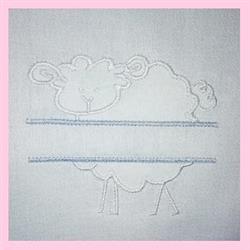 detailed easter monogram machine embroidery pattern - Spring Lamb Monogram for reusable tote bags