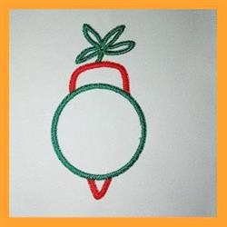 beginner-friendly spring carrot machine embroidery pattern - Spring Veggies Monogram for reusable tote bags