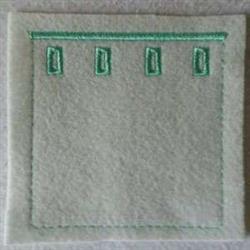 Square Bag Back - 4x4 back quick stitch machine embroidery design for kitchen aprons
