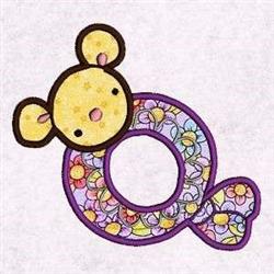 5x7 applique bear pattern - Teething Ring Applique perfect for reusable tote bags