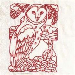 Deals Redwork Owls Machine Embroidered Quilt Blocks Set A