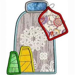 beginner-friendly jar applique machine embroidery pattern - Thread & Jar Applique for kitchen aprons