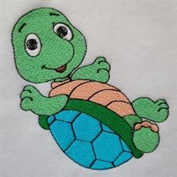 turtle detailed machine digital embroidery - Turtles perfect for kitchen tea towels