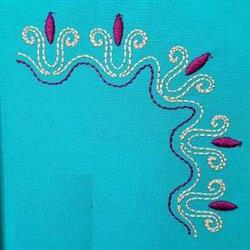 corner quick stitch machine embroidery - Wavy Corner perfect for Cushion Edges
