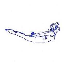 Yoga Bluework - 4x4 bluework redwork machine embroidery design for Throw Pillows