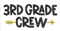 3rd Grade Crew - 4x4 crew beginner-friendly embroidery design for reusable tote bags