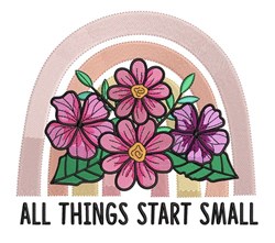 All Things Start Small - 4x4 leaf detailed machine embroidery design for Bookmarks