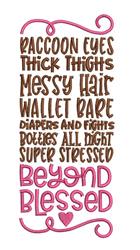 Beyond Blessed - 4x4 blessed detailed embroidery design for decorative pillow covers