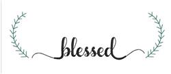 Blessed - 4x4 leaf quick stitch machine embroidery design for decorative pillow covers