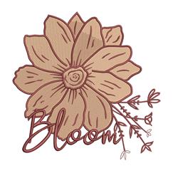 detailed bloom machine embroidery pattern - Bloom perfect for decorative pillow covers