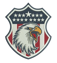 Eagle Shield - 4x4 bird detailed machine embroidery design perfect for T-Shirts