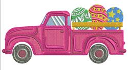 Egg Pickup - 4x4 pickup detailed machine embroidery design for reusable tote bags