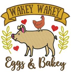 bird detailed machine digital embroidery - Eggs & Bakey perfect for Dish Cloths