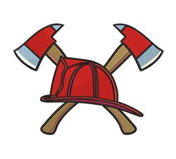 Fireman Tools - 4x4 tool detailed machine embroidery design for reusable tote bags