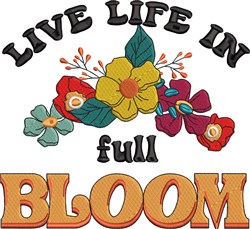 bloom detailed machine digital embroidery - Full Bloom perfect for kitchen tea towels