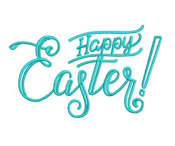 Happy Easter - 4x4 easter beginner-friendly embroidery design for kitchen tea towels