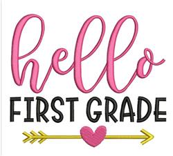 beginner-friendly heart machine embroidery pattern - Hello First Grade for Welcome Banners
