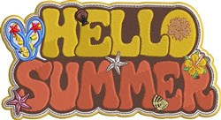 detailed summer starfish machine embroidery pattern - Hello Summer perfect for Caps