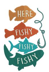 Here Fishy - 4x4 fishy beginner-friendly machine embroidery design for kitchen aprons