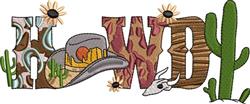 Howdy - 4x4 howdy detailed machine embroidery design perfect for reusable tote bags