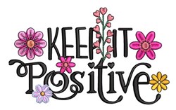 detailed leaf machine embroidery pattern - Keep Positive perfect for cute baby onesies