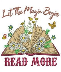 begin detailed machine embroidery - Let The Magic Begin perfect for Reading Pillows