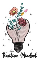 Colorful light bulb with vibrant flowers emerging, symbolizing positivity and growth, perfect for cheerful decor.