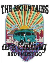 Mountains Calling - 4x4 tree detailed embroidery design for patchwork quilt blocks