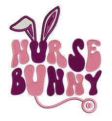 Playful bunny with prominent ears and colorful 'NURSE BUNNY' text, perfect for Easter celebrations.