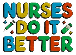 better detailed machine embroidery - Nurses Do It Better perfect for reusable tote bags