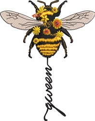 Queen Bee - 4x4 bee beginner-friendly embroidery design for decorative pillow covers
