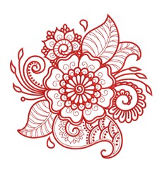 Redwork Bloom - 4x4 leaf redwork machine embroidery design perfect for Tablecloths