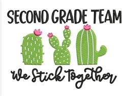 Second Grade Team - 4x4 team beginner-friendly embroidery design for reusable tote bags
