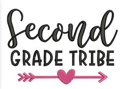 beginner-friendly heart machine embroidery pattern - Second Grade Tribe for Team Spirit Gear
