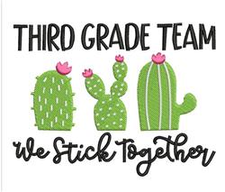 beginner-friendly team machine embroidery pattern - Third Grade Team for decorative pillow covers