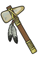 tomahawk detailed machine digital embroidery - Tomahawk perfect for kitchen aprons