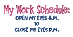 beginner-friendly schedule machine embroidery pattern - Work Schedule for kitchen tea towels