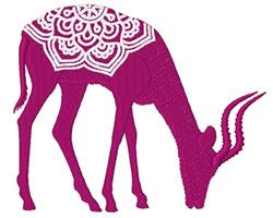 Antelope - 4x4 antelope detailed machine embroidery design for reusable tote bags