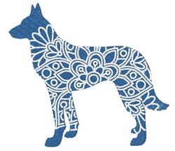 puppy dog detailed machine embroidery - Belgian Malinois perfect for kitchen tea towels