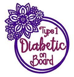 diabetic detailed machine embroidery - Type 1 Diabetic for Awareness Bracelets