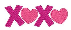 beginner-friendly valentine heart machine embroidery pattern - XOXO for decorative pillow covers