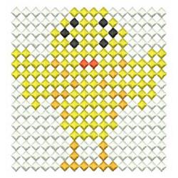 Cute yellow chick with outstretched wings, cheerful black eyes, and red beak, perfect for Easter decor.