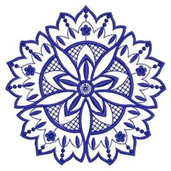 Circle Pattern - 4x4 snowflake detailed embroidery design for decorative pillow covers