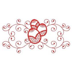 leaf redwork machine embroidery - Fancy Easter Eggs perfect for reusable tote bags