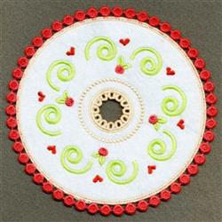 FSL CD Covers - 6x10 rose detailed machine embroidery design for festive table runners